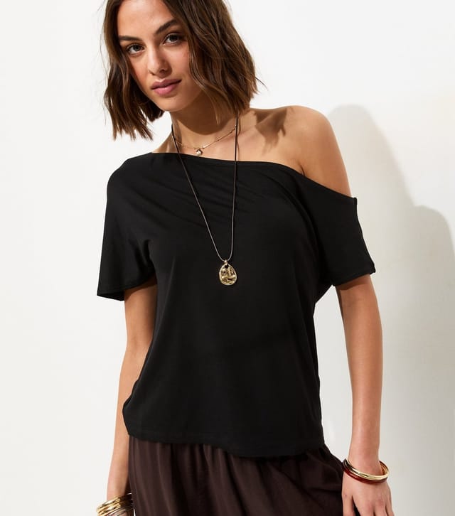New Look Women's Black Jersey Off The Shoulder Top New Look - 3