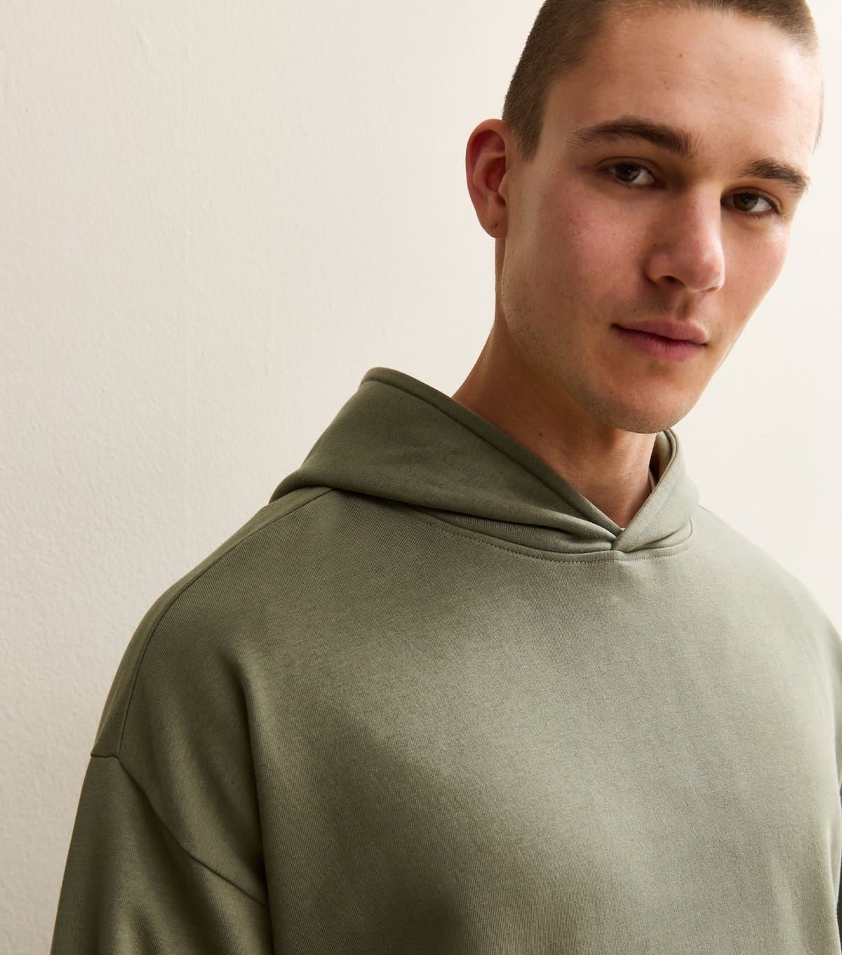 New Look Men's Khaki Oversized Hoodie New Look