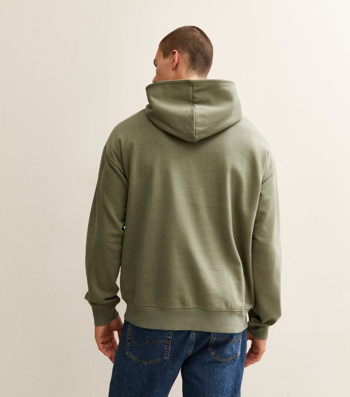 New Look Men's Khaki Oversized Hoodie New Look - 4
