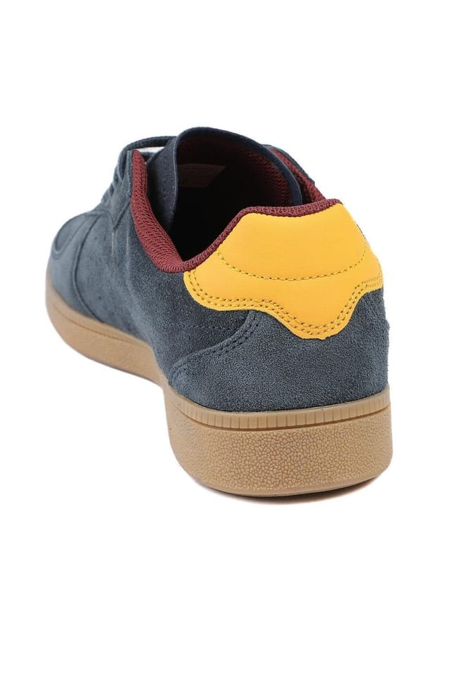 Pavers Pavers Men's Leather Suede Lace Up Trainers in Navy - 3