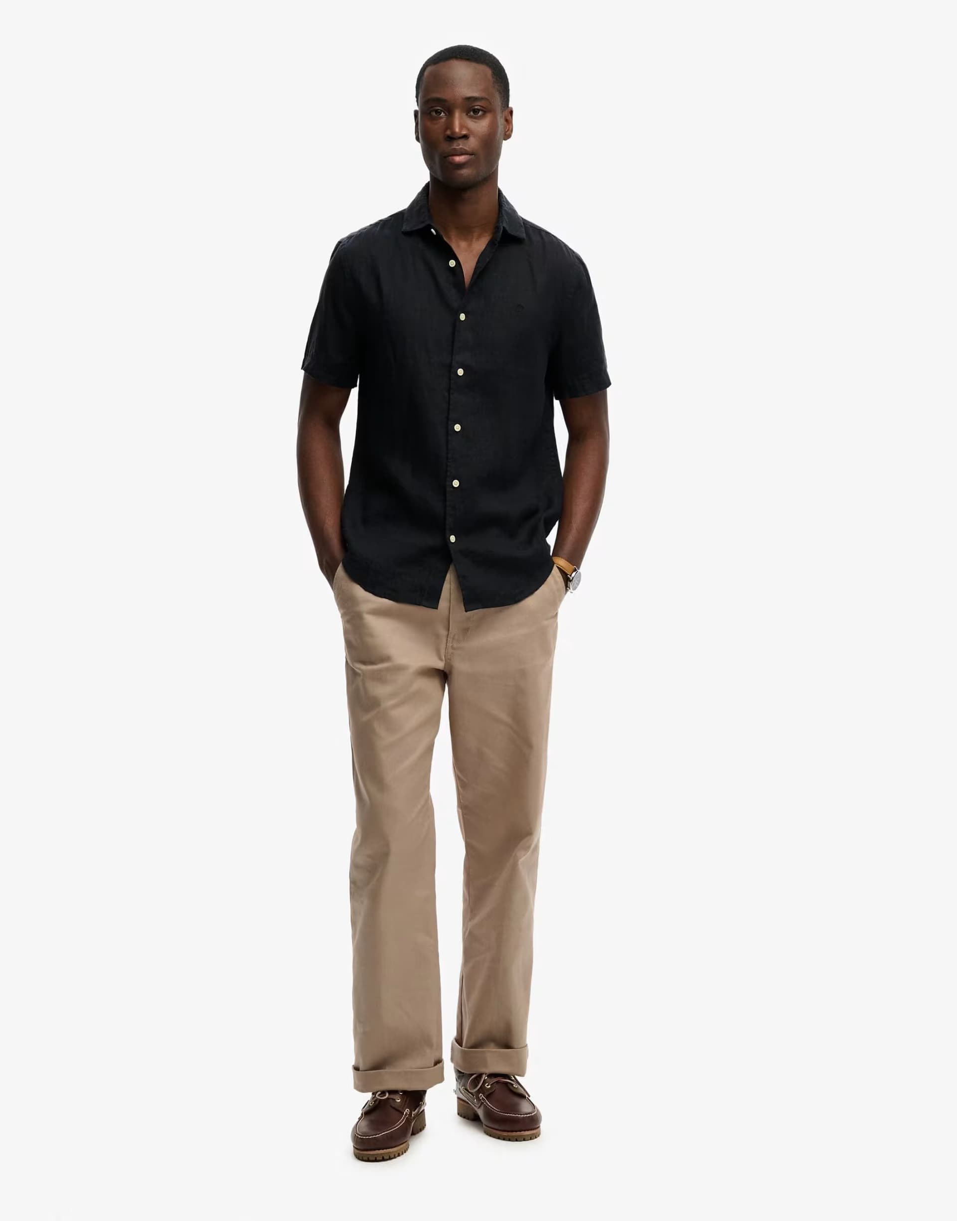 ASOS ASOS Superdry Eclipse Navy Linen Shirt