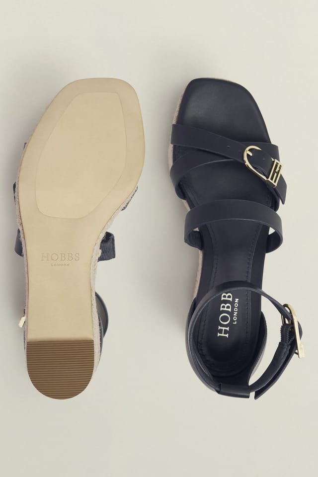 Hobbs London Hobbs London Women's Wedge Ankle Strap Sandal in Dark Navy - 2