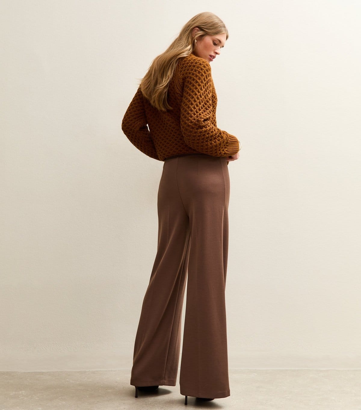 New Look Women's Brown Jersey Wide Leg Trousers New Look - 4