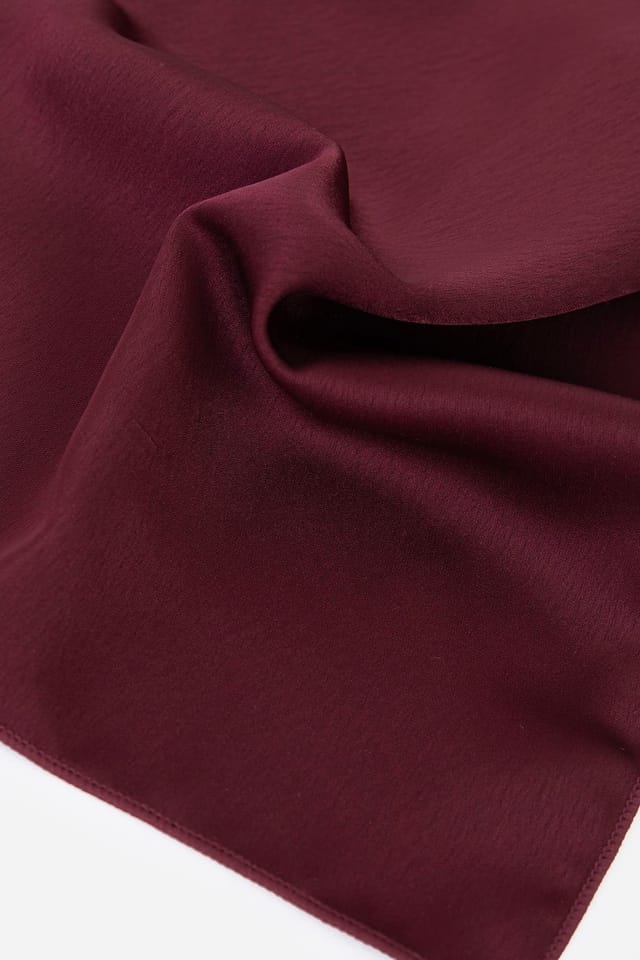 Maya Deluxe Maya Deluxe Men's Satin Tie Pocket Square Set in Burgundy - 3