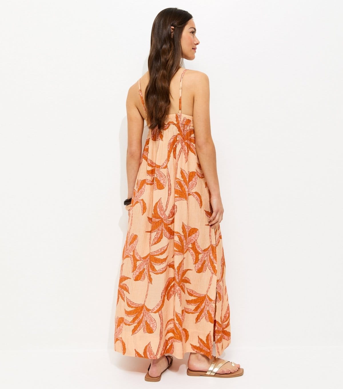 New Look Women's Petite Orange Palm Tree Print Maxi Beach Dress New Look - 4
