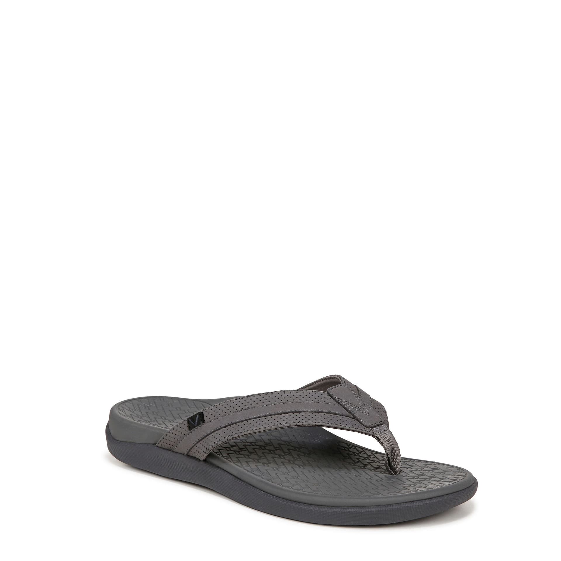 Vionic Vionic Men's Tide II Thong Sandals in Dark Grey