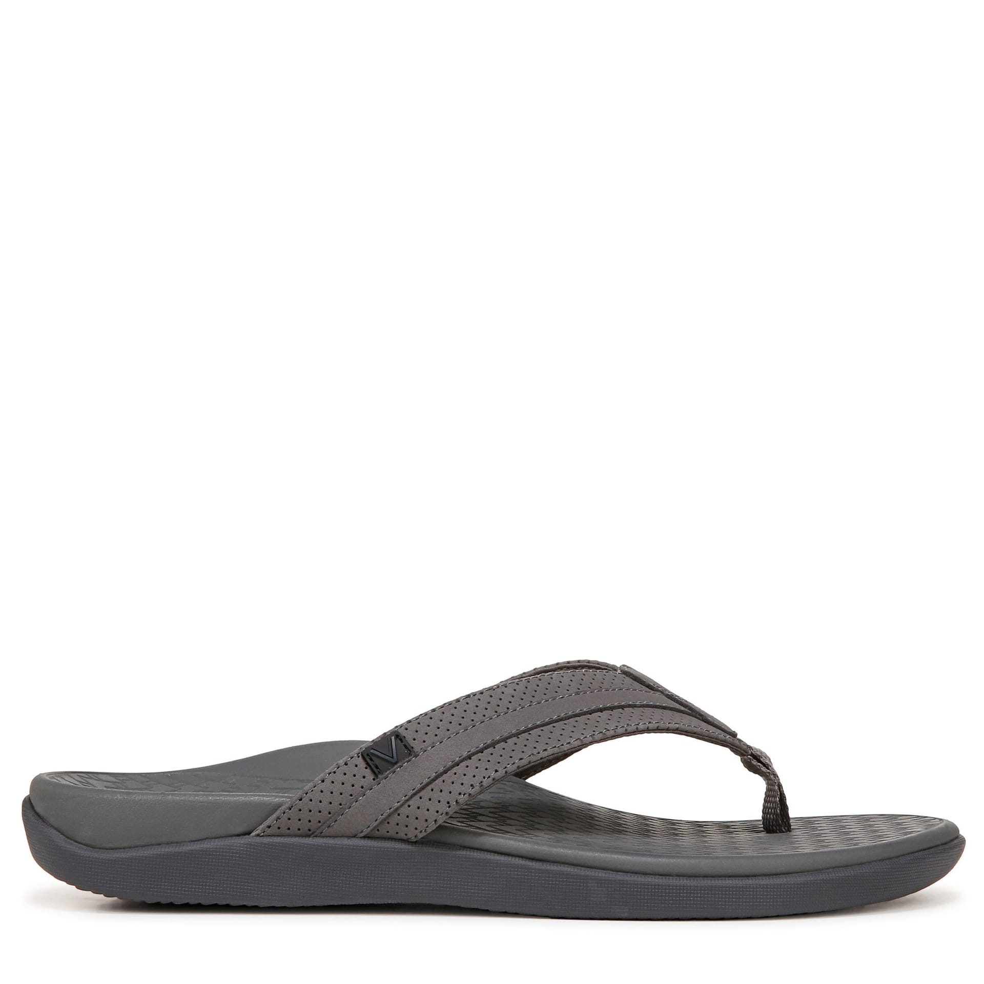 Vionic Vionic Men's Tide II Thong Sandals in Dark Grey - 4
