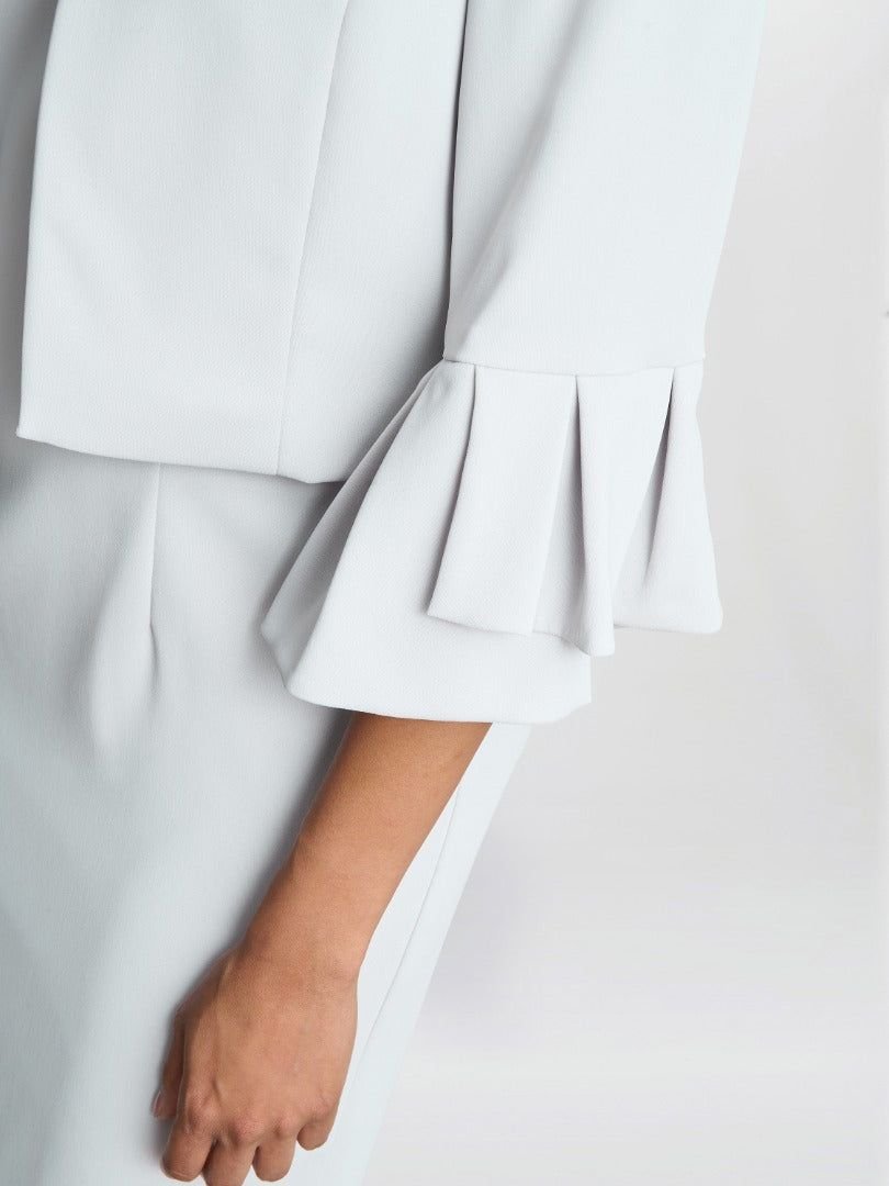 Gina Bacconi Gina Bacconi Women's Gigi Moss Crepe Bolero in Silver - 4