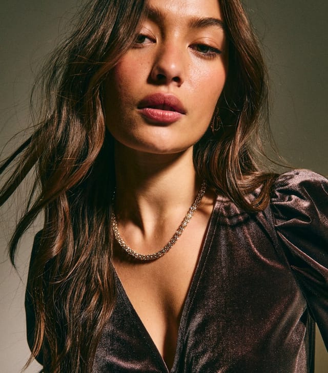 New Look Gold Tone Chunky Rope Chain Diamante Embellished Necklace New Look - 2