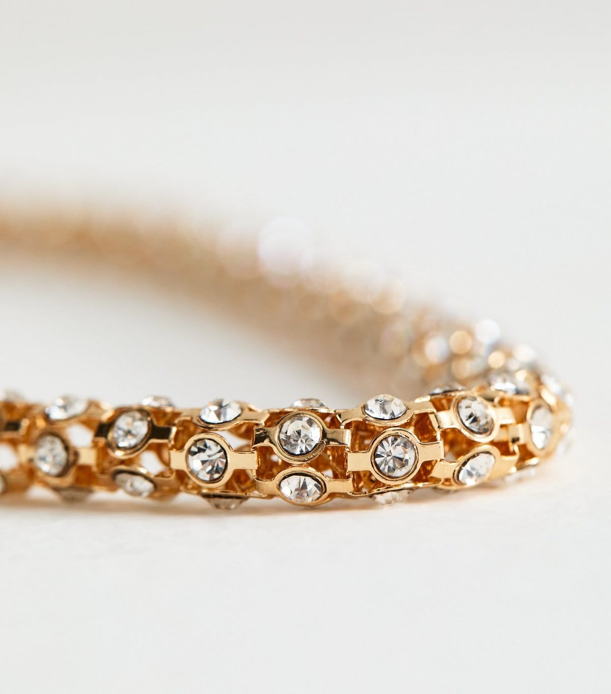 New Look Gold Tone Chunky Rope Chain Diamante Embellished Necklace New Look - 4