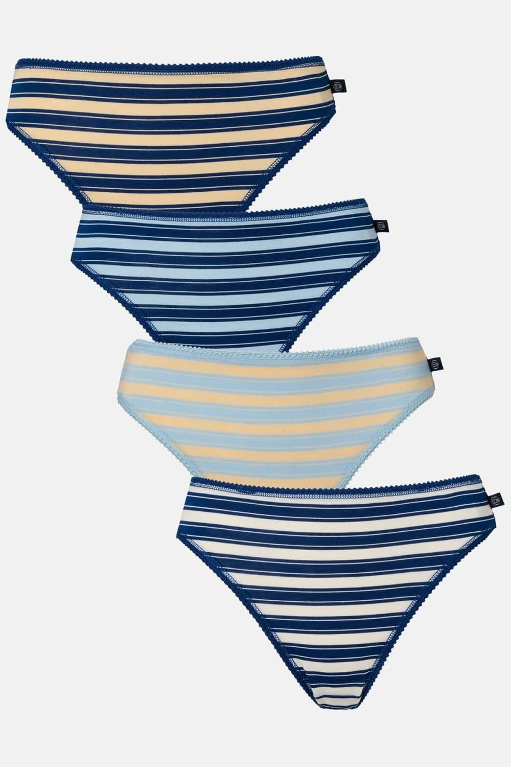 British Boxers British Boxers Women's Pack of Four "On the Pier" High Leg Knickers in Navy