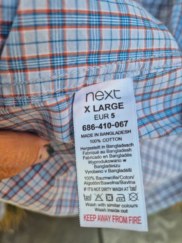 Next Next checked blue 100% cotton shirt size xl
