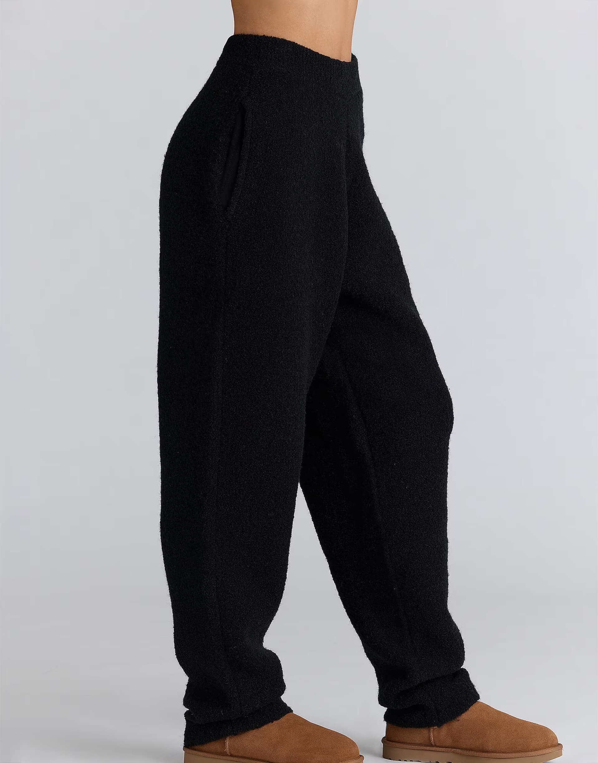 ASOS House of CB Geena black wool boucle knit trousers in black