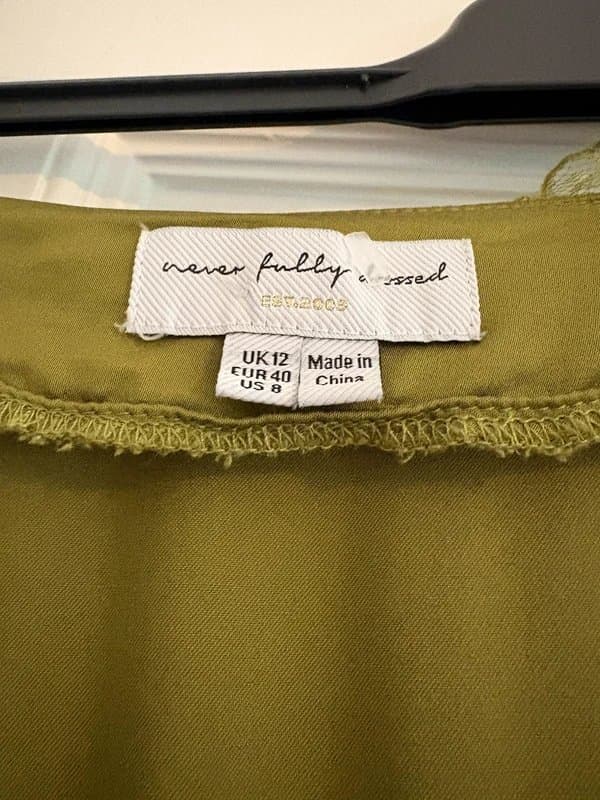 Never Fully Dressed Never fully dressed olive satin dress