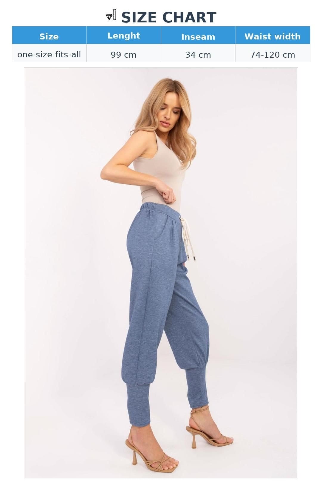 Love Lace Love Lace Women's High Waist Soft Rib Cuff Sweatpants in Blue - 4