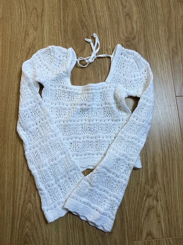 New Look White Crochet Off-Shoulder Top