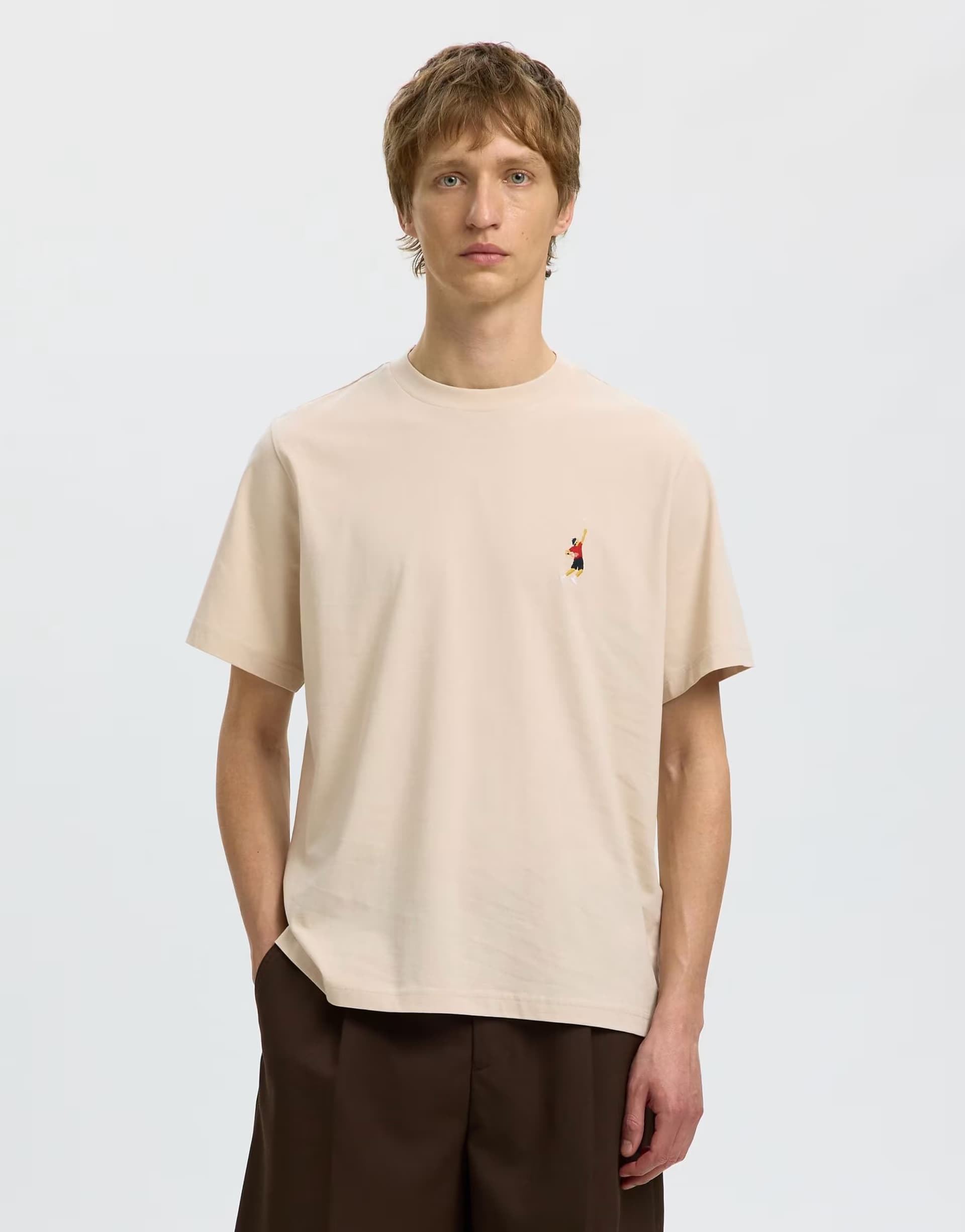 ASOS Selected T-shirt in oatmeal