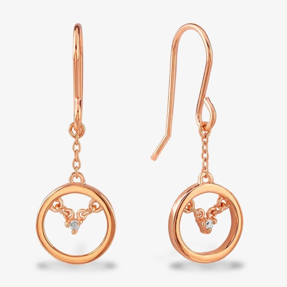 Rosa Lea Rosa Lea Rose Gold Dropper Earrings with Diamond Accent