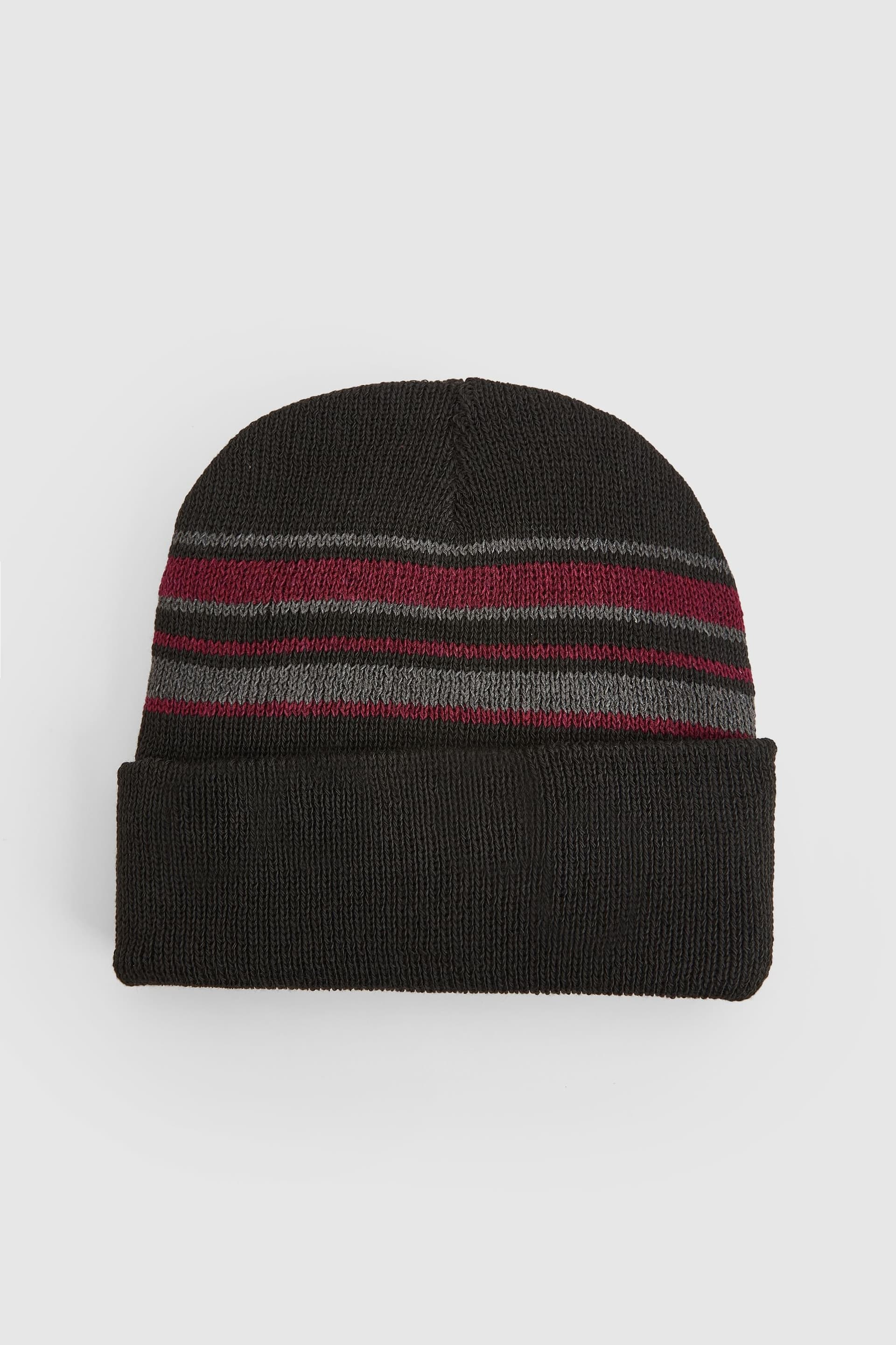 Maine Maine Men's Multi Striped Fleece Lined Beanie Hat