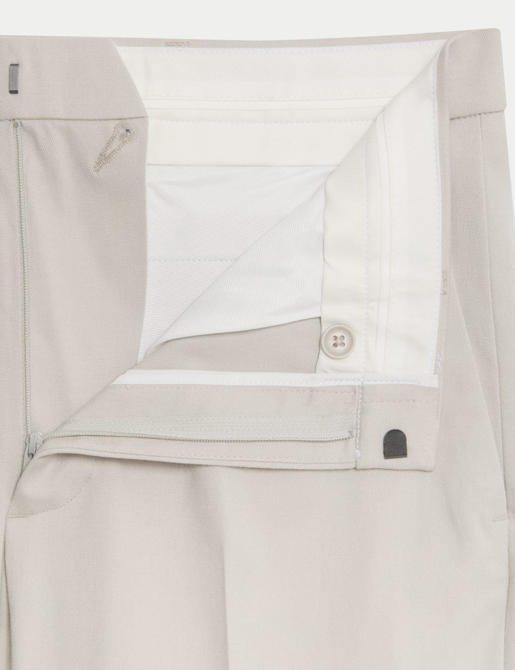 Marks & Spencer M&S Regular Fit Smart Stretch Trousers Light Grey - 2