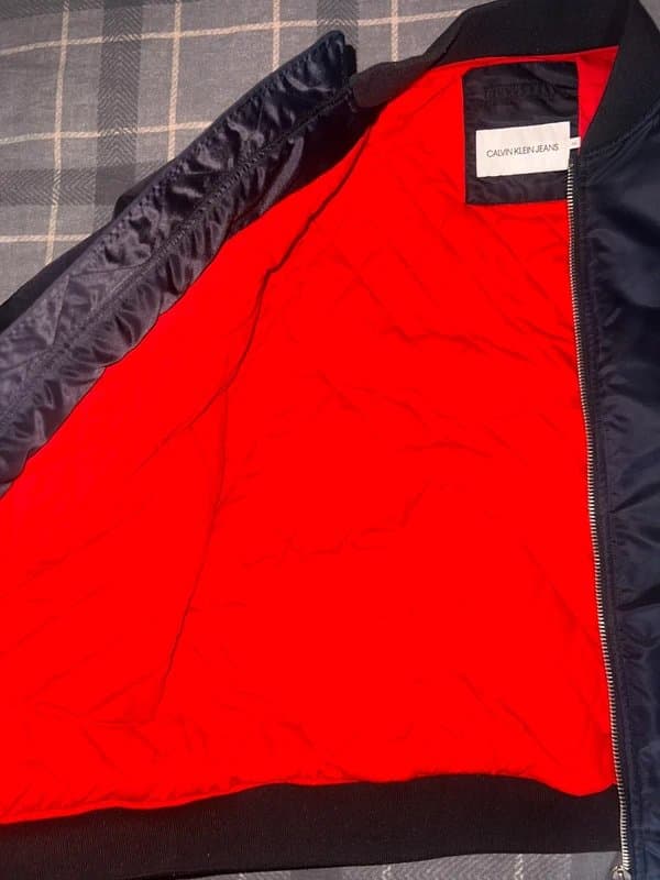 Calvin Klein Calvin Klein Jeans Bomber Jacket - Navy blue with Red Quilting - RRP £280
