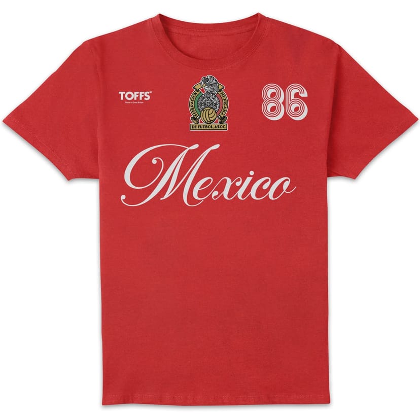Toffs Football Toffs Football Men's Mexico 1986 Vintage Football Heritage T-Shirt - Red - 1