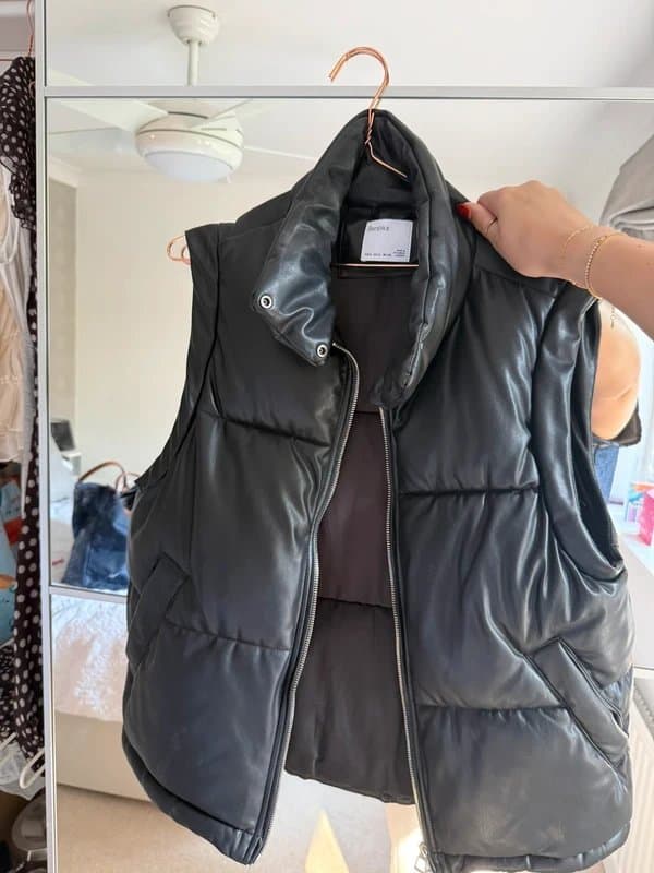 Bershka Bershka leather bomber jacket