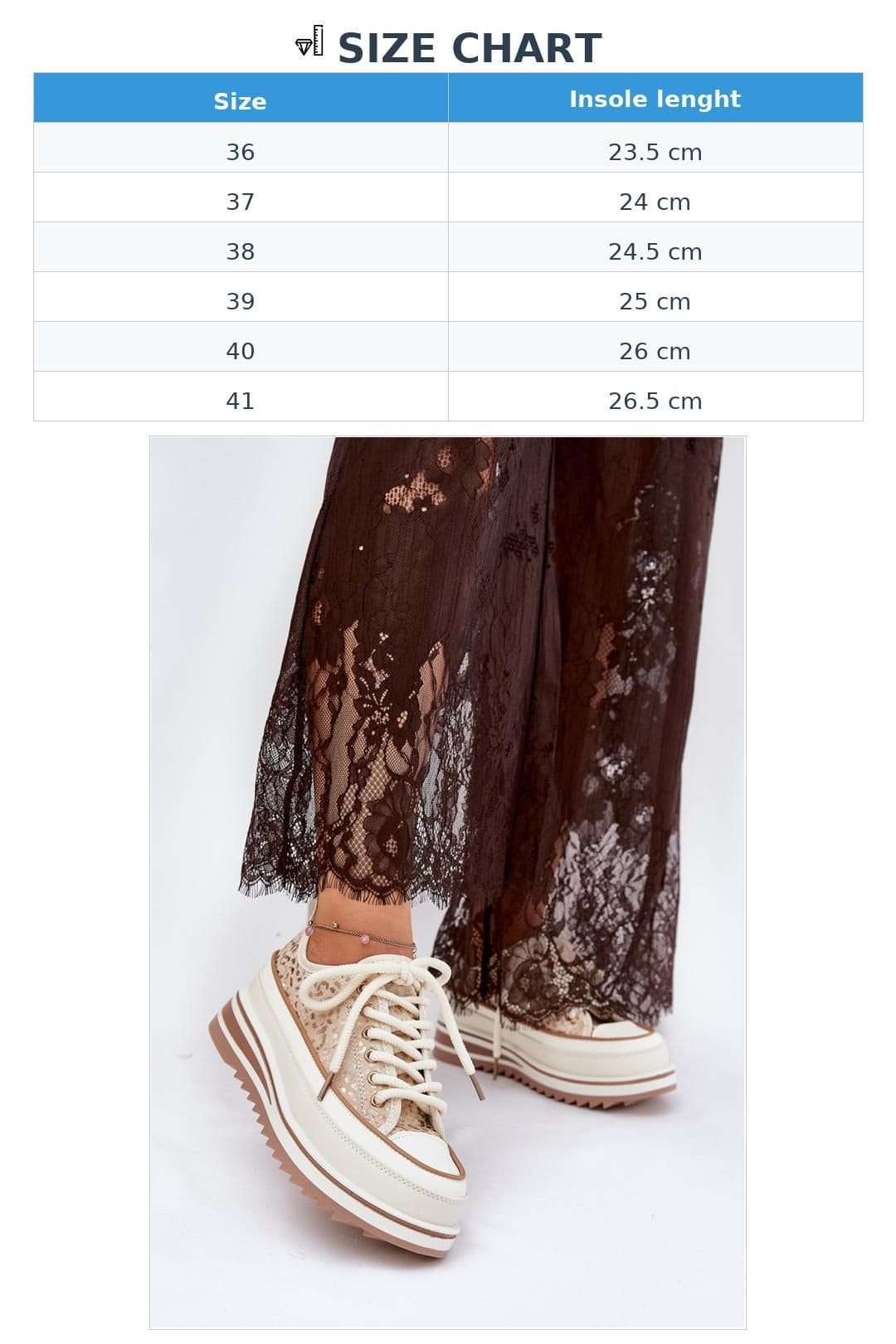 Love Lace Love Lace Women's Textile Platform Sneakers with Thick Lacing for Comfort in Beige - 4