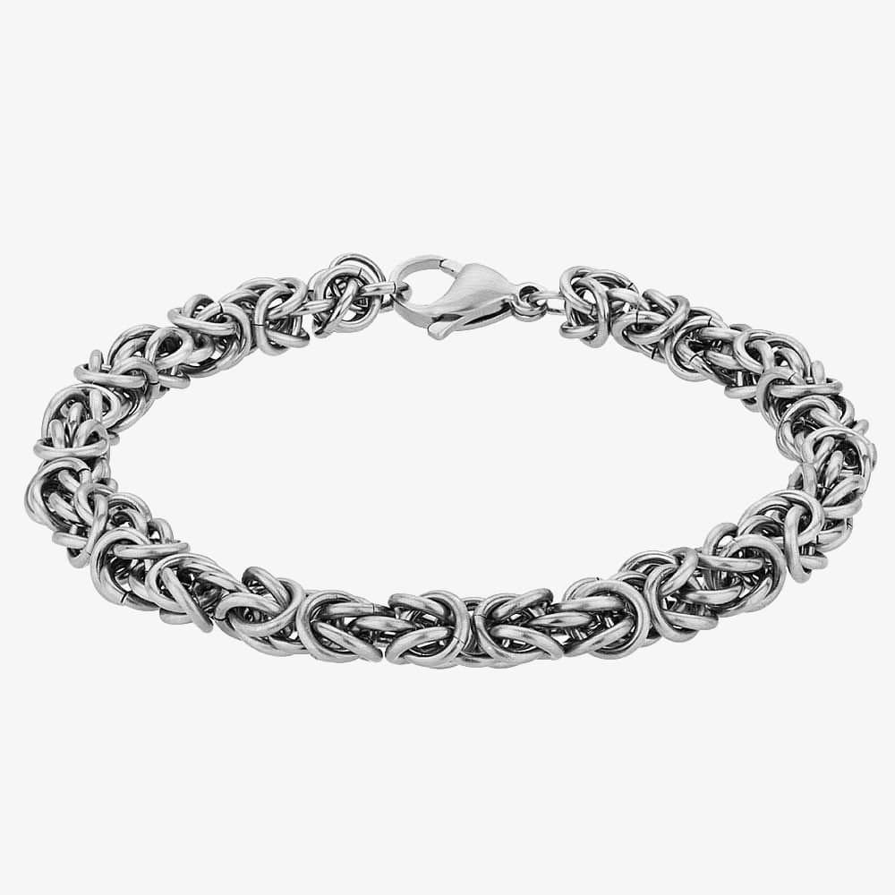 Bourne and Wilde Bourne and Wilde Men's Oxidised Multi Ring Bracelet OSB-1772S in Silver