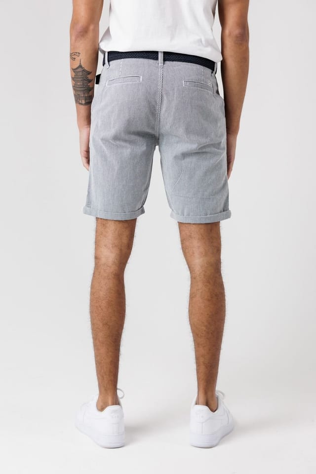 Tokyo Laundry Tokyo Laundry Men's Cotton Cord Oxford Shorts with Belt in Mid Blue - 2