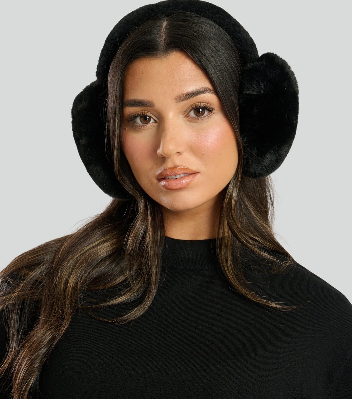 South Beach Black Fluffy Earmuffs South Beach New Look - 1