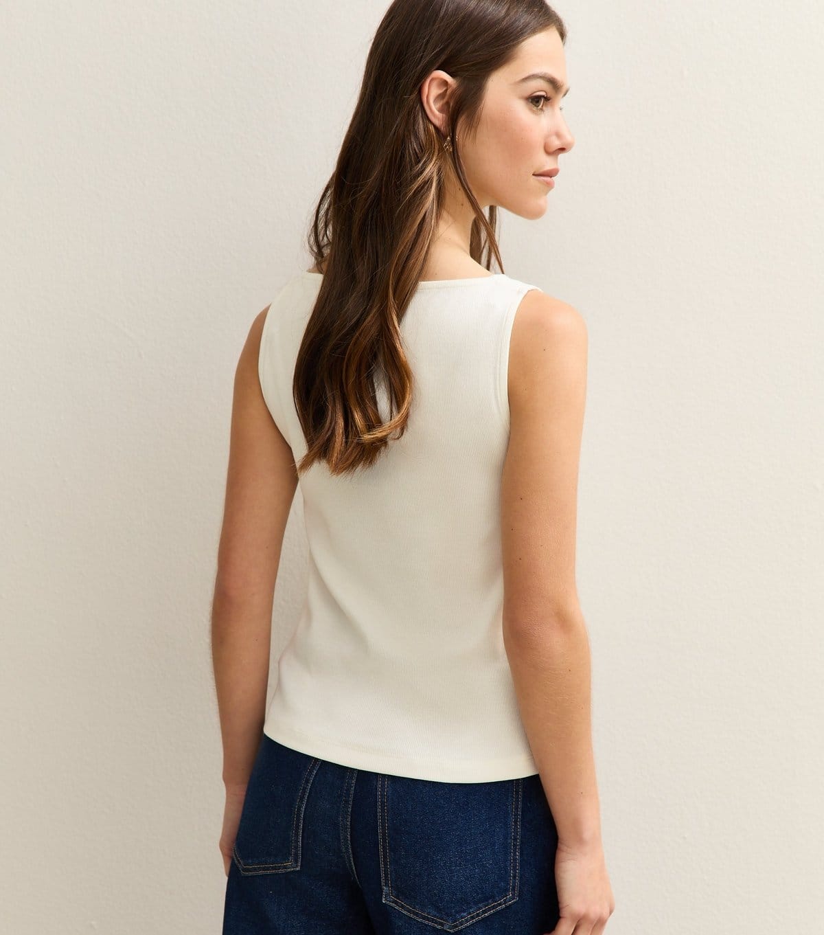 New Look Women's Petite Cream Button Through Tank Top New Look - 4