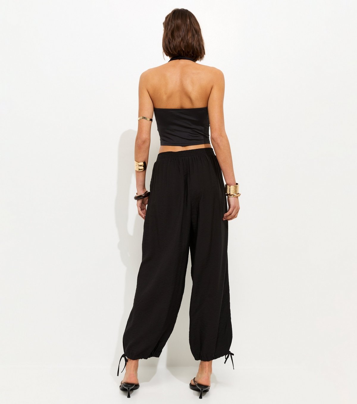 New Look Women's Black Ankle Tie Cuffed Joggers New Look - 4