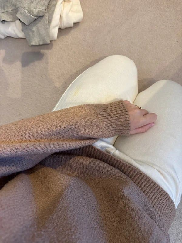 Bershka Brown roundneck knitted jumper