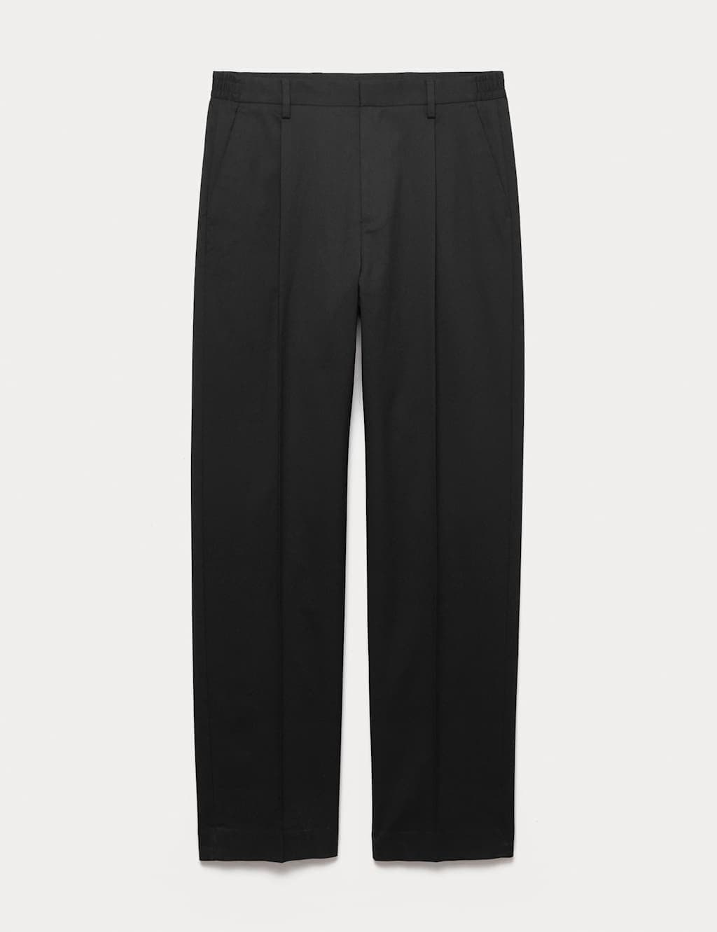 Marks & Spencer M&S Relaxed Fit Smart Stretch Trousers Black