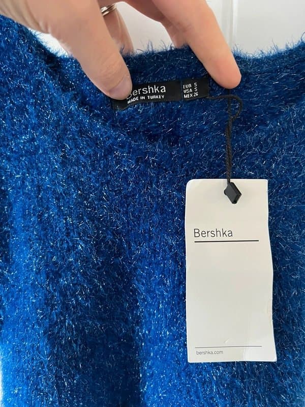 Bershka Bershka Blue fluffy cropped top