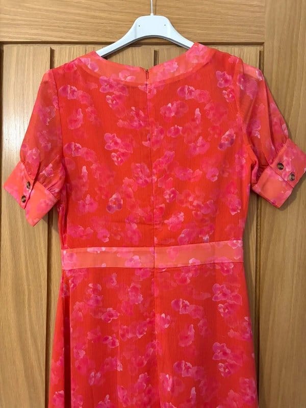Never Fully Dressed Red/Orange Floral Print Dress