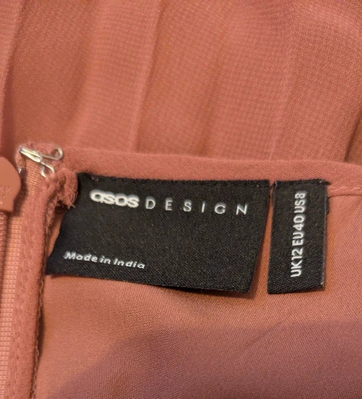 ASOS BNWT Asos Mauve Rose Pleated Midi Dress - Size 12 - 1