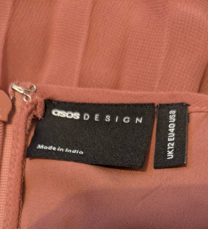 ASOS BNWT Asos Mauve Rose Pleated Midi Dress - Size 12