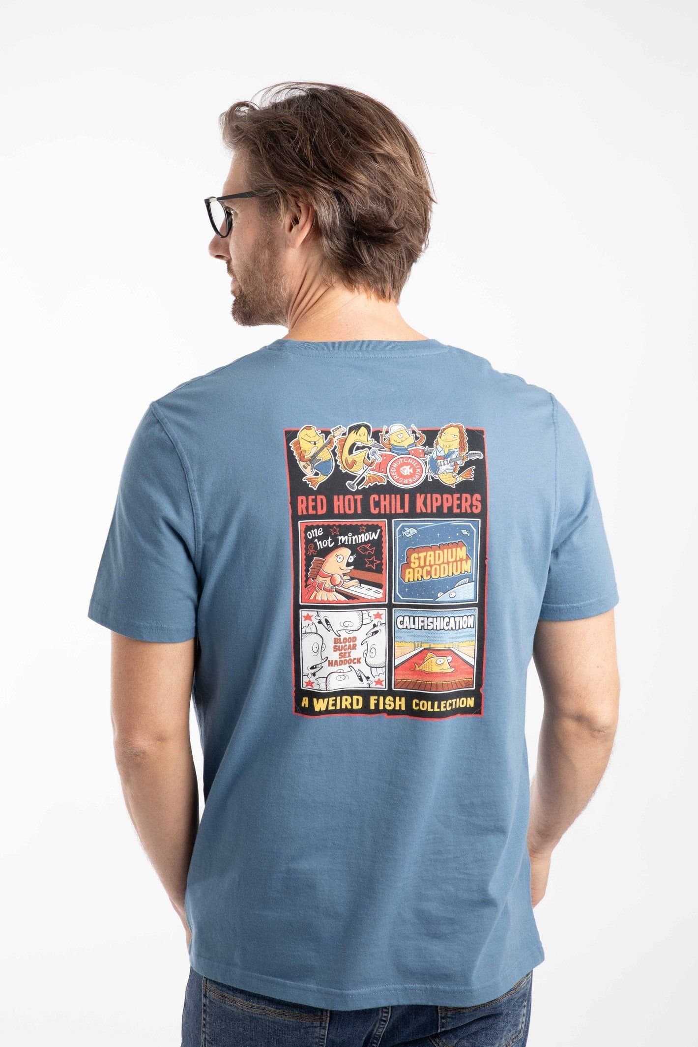 Weird Fish Weird Fish Men's Chili Kippers Artist T-Shirt in Mid Blue