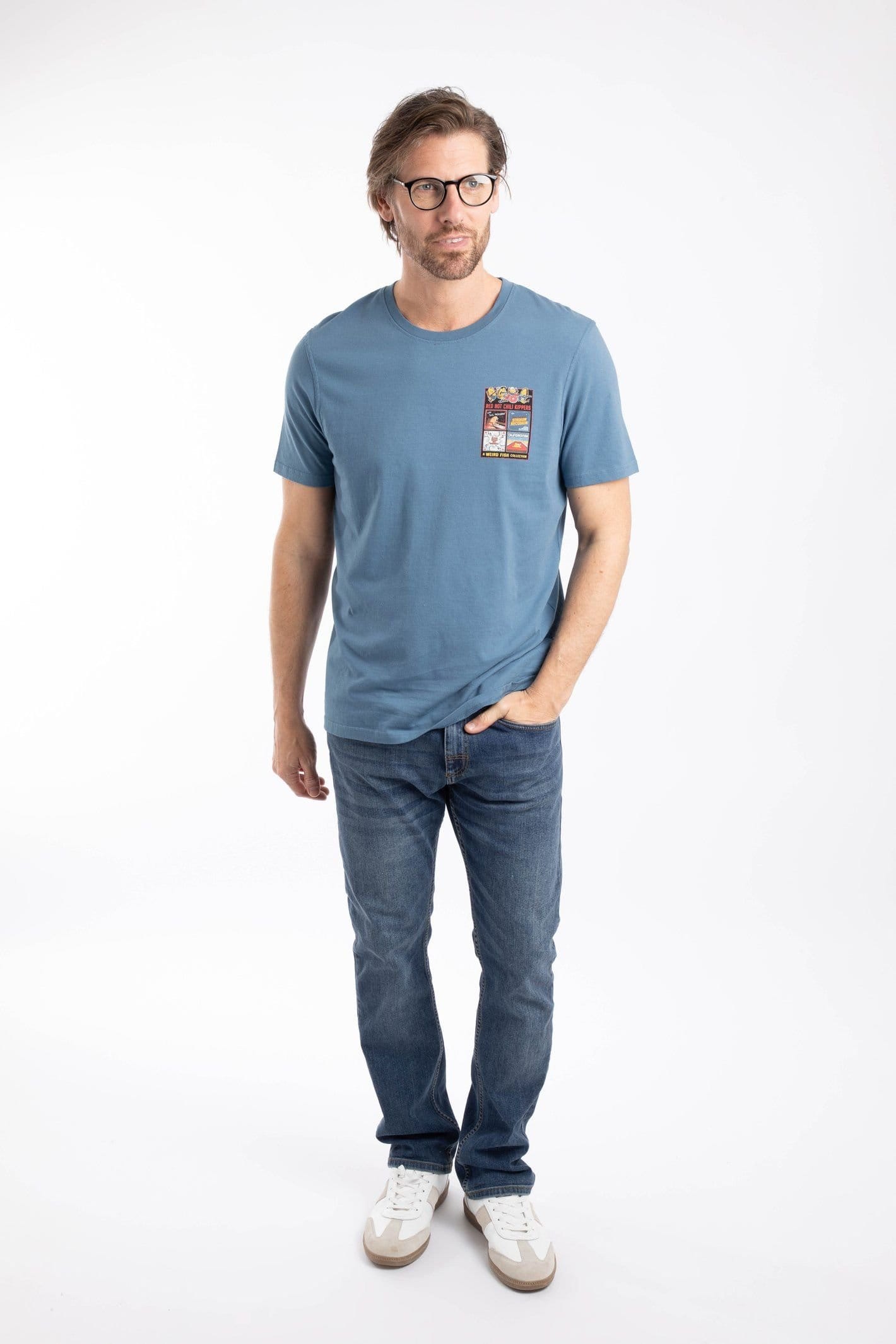 Weird Fish Weird Fish Men's Chili Kippers Artist T-Shirt in Mid Blue - 4