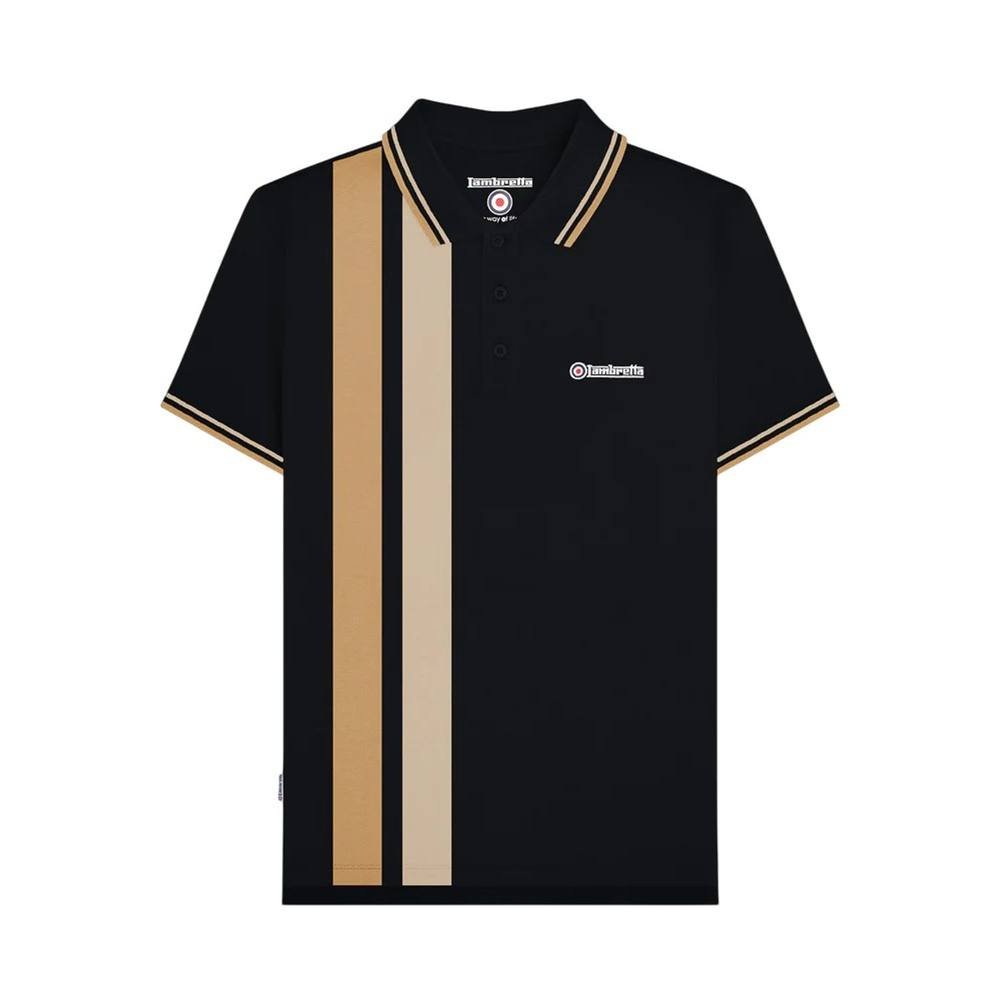 Lambretta Lambretta Men's Vertical Stripe Polo Shirt in Black - 4
