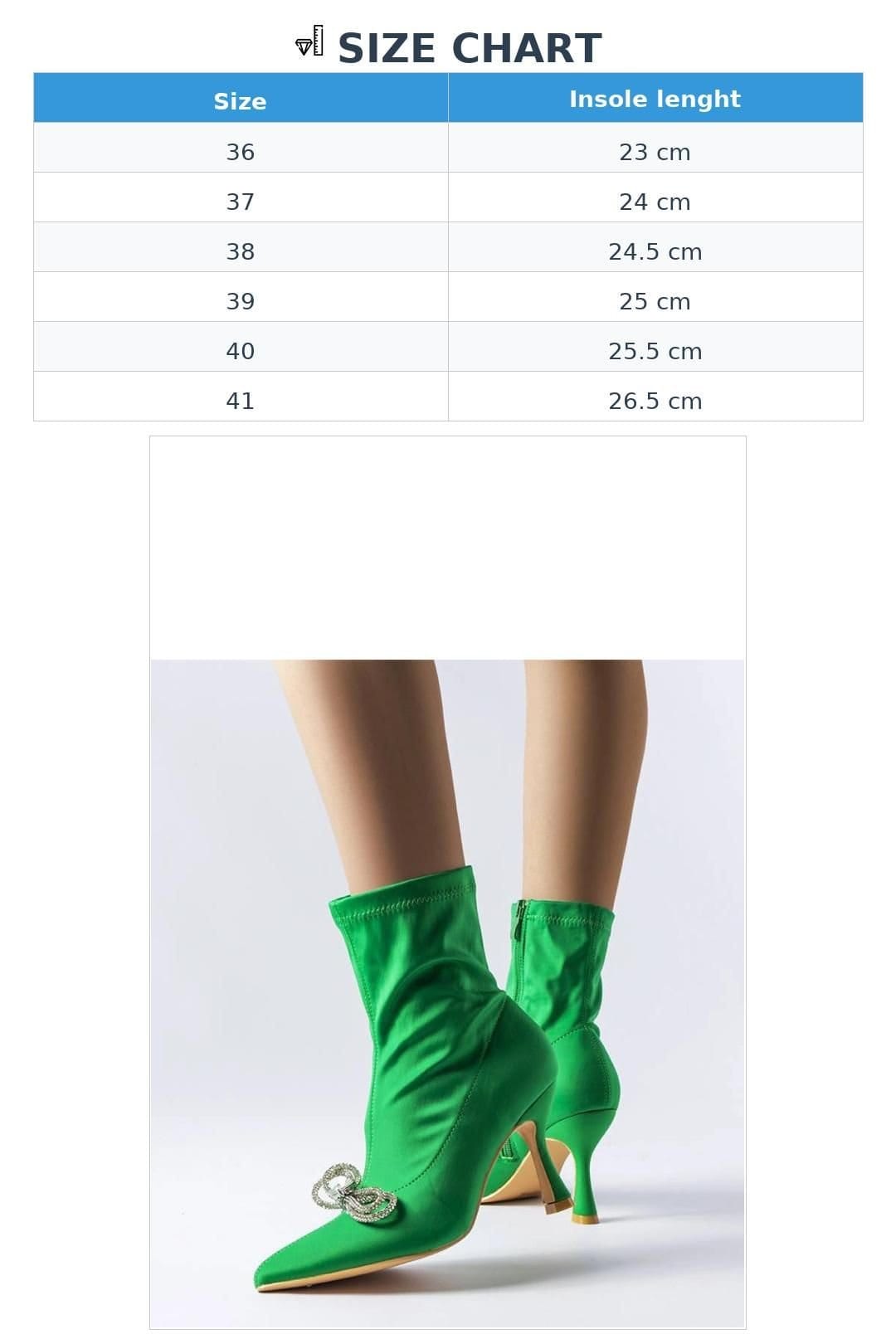 Love Lace Love Lace Women's Elegant Heel Boots with Zirconia Mars Bow & Zipper Closure in Green - 4