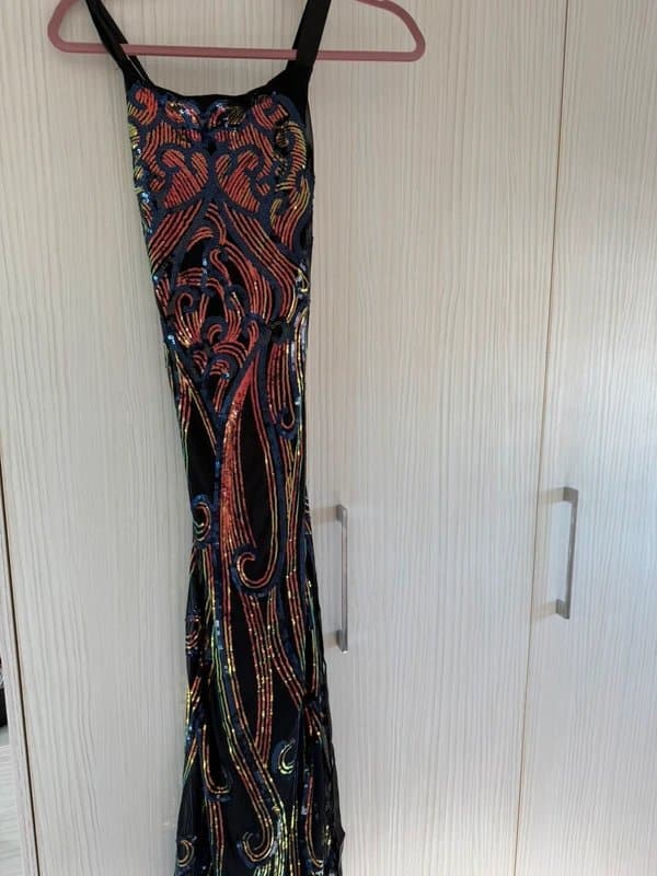 Shein Stunning Black Sequin Dress - Brand New - Size 10-12