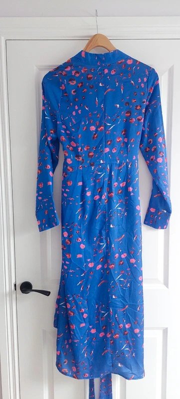 Never Fully Dressed Cobalt blue satin wrap dress (size 10-12) - 1
