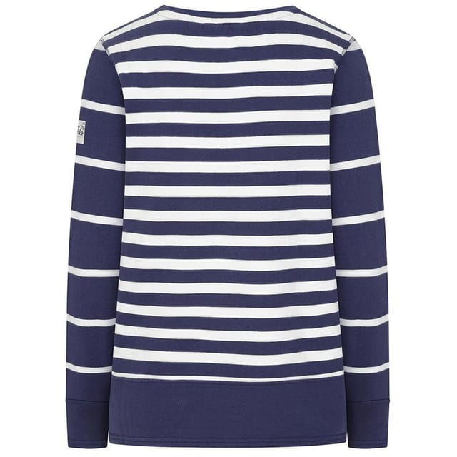 Lazy Jacks Lazy Jacks Women's Striped Crew Neck Sweatshirt in Dark Blue - 2