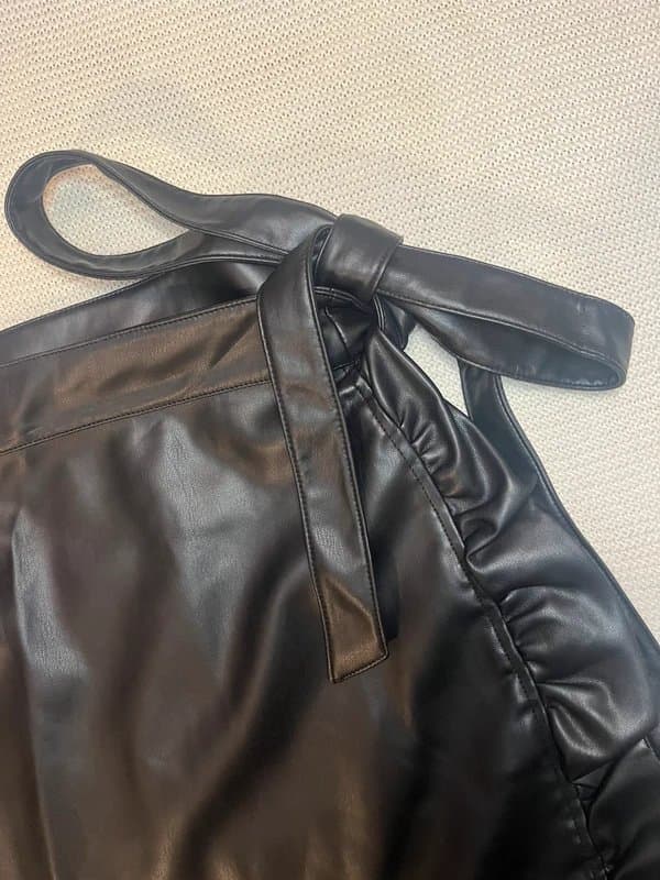 Never Fully Dressed Never Fully Dressed Black leather look frill mini skirt