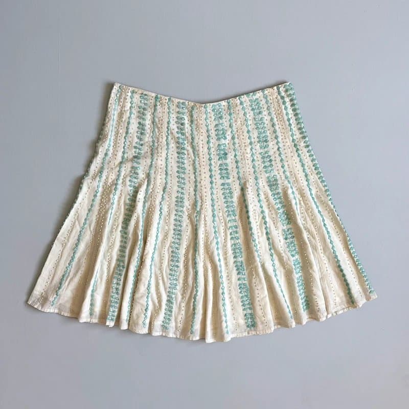 Nougat London Vintage Y2K white low rise midi skirt with sequin and beaded detailing