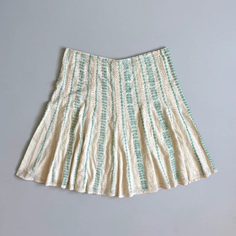 Nougat London Vintage Y2K white low rise midi skirt with sequin and beaded detailing - 1