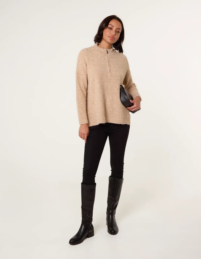Blue Vanilla Half Zip Jumper - 3